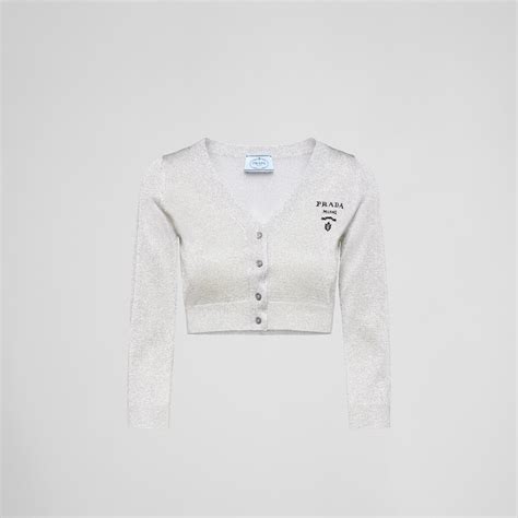 prada cardigan lurex ssense